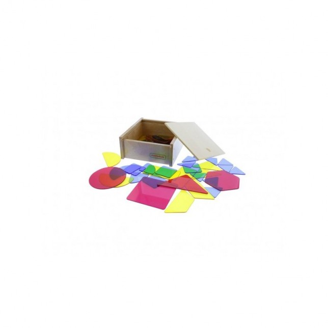MASTERKIDZ skaidrių - spalvingų geometrinių figūrų rinkinys