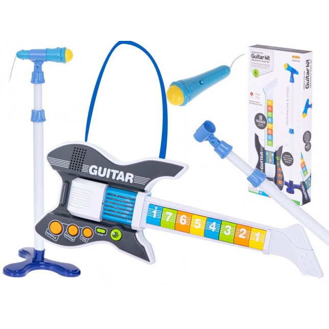 Elektrinė roko gitara su mikrofonu