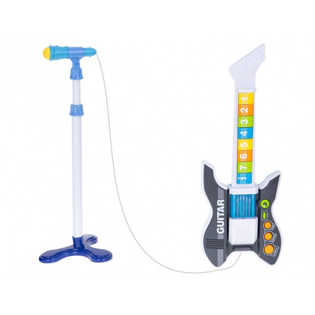 Elektrinė roko gitara su mikrofonu