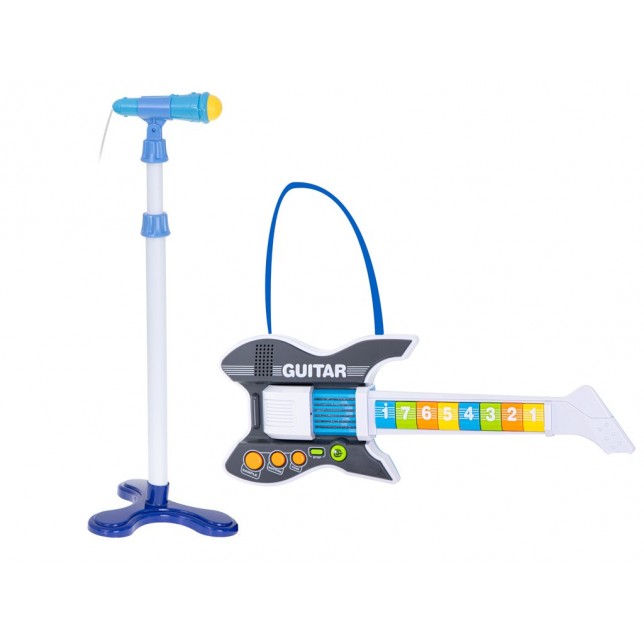Elektrinė roko gitara su mikrofonu