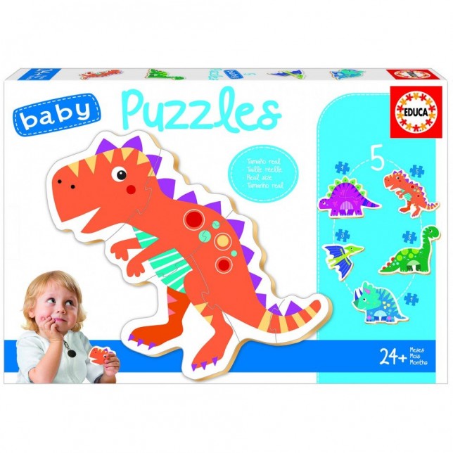 5 Dėlionės ''Dinozaurai'' 24mėn.+