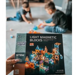 WOOPIE magnetinė, šviečianti kamuoliukų trasa, 75 el.