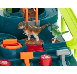 Interaktyvi dinozaurų - vagonėlių trasa su kliūtimis