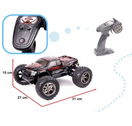 RC Monstras automobilis raudonos spalvos valdomas nuotolinio valdymo pulteliu