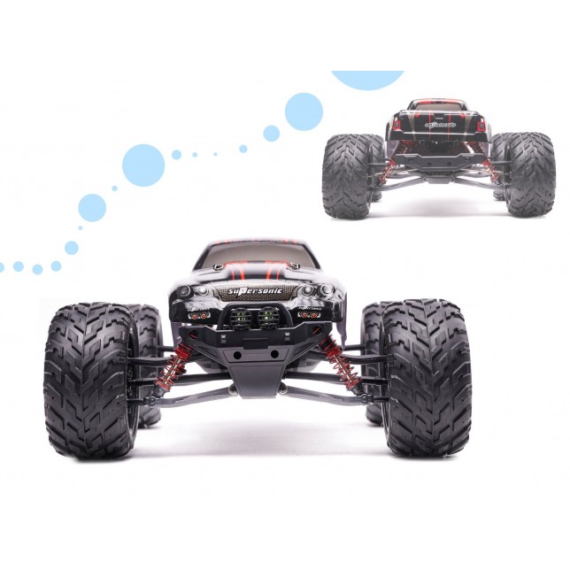 RC Monstras automobilis raudonos spalvos valdomas nuotolinio valdymo pulteliu