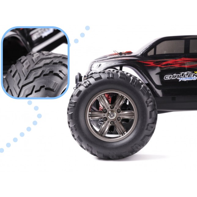 RC Monstras automobilis raudonos spalvos valdomas nuotolinio valdymo pulteliu