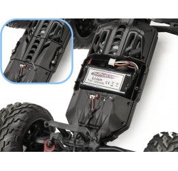 RC Monstras automobilis raudonos spalvos valdomas nuotolinio valdymo pulteliu
