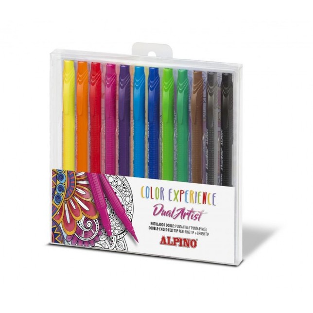 ALPINO dvipusiai trikampiai žymekliai, 12 spalvų