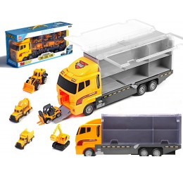 Žaislinis sunkvežimis su paleidimo įranga + metalinė automobilių statybos įranga