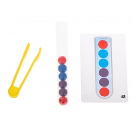 Edukacinė Montessori dėlionė - spalvoti rutuliukai