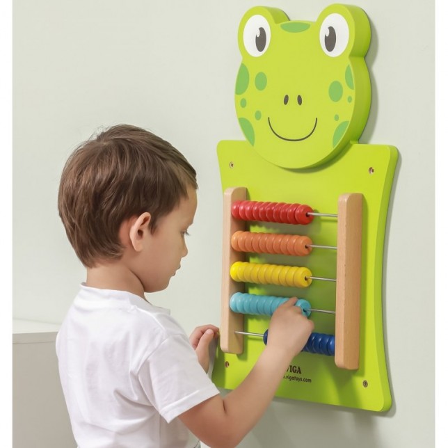Viga Toys medinė skaičiuoklė ''Varlytė''