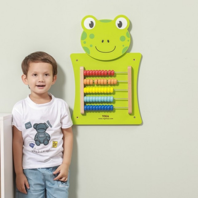 Viga Toys medinė skaičiuoklė ''Varlytė''