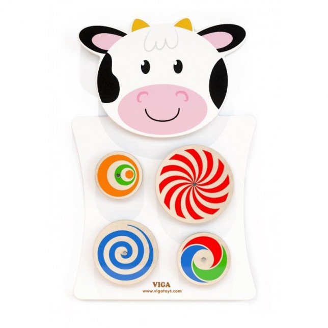 Viga Toys pakabinamas ant sienos edukacinis žaidimas ''Karvutė''