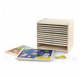 Viga Toys 12 dėlionių rinkinys