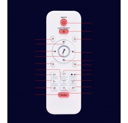 Naktinė lempa-projektorius, valdomas pulteliu bei telefonu, baltas