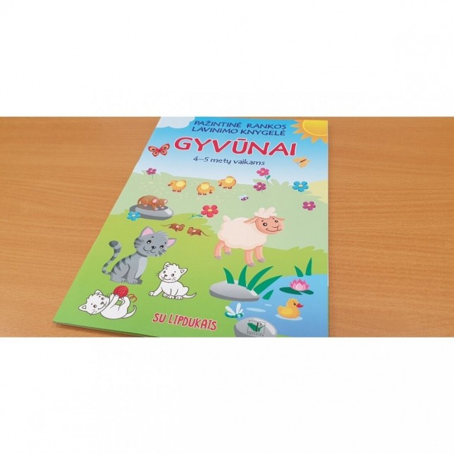 Lavinanti knygelė su lipdukais "Gyvūnai"