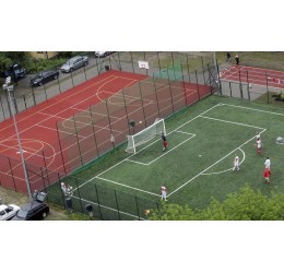 Futbolo vartų tinklelis baltos spalvos 5 x 2 m 4 mm