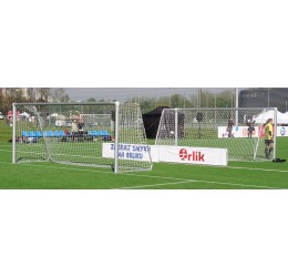 Futbolo vartų tinklelis baltos spalvos 5 x 2 m 4 mm