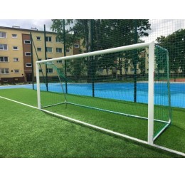 Futbolo vartų tinklelis baltos spalvos 5 x 2 m 4 mm