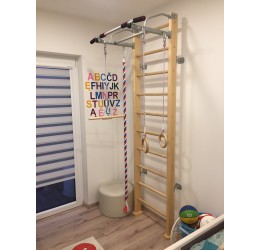 Medinė gimnastikos sienelė balta, 243 cm x 64 cm