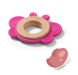 Silikoninis kramtukas "Drugelis" rožinis