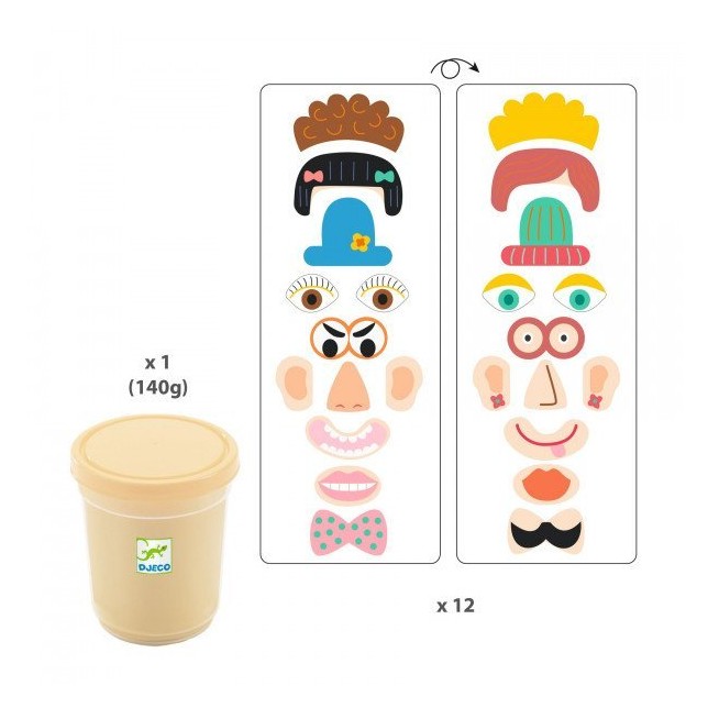 Djeco plastilino rinkinys "Veidai"