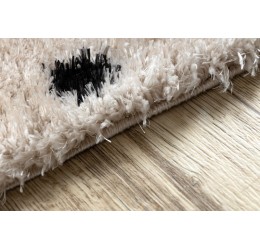 "FLUFFY" Kreminės spalvos kilimas su juodais taškeliais
