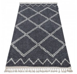Kilimas BERBER, marokietiškas, pilka/balta su kutais