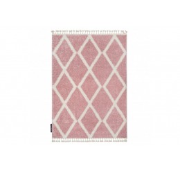Marokietiškas rožinis kilimas su kutais