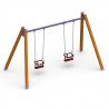 Dvigubos medinės konstrukcijos dvivietės sūpynės