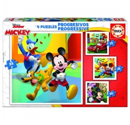Keturių dėlionių rinkinys "Junior Mickey"