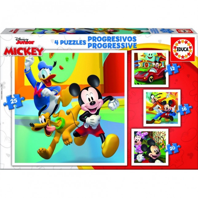 Keturių dėlionių rinkinys "Junior Mickey"