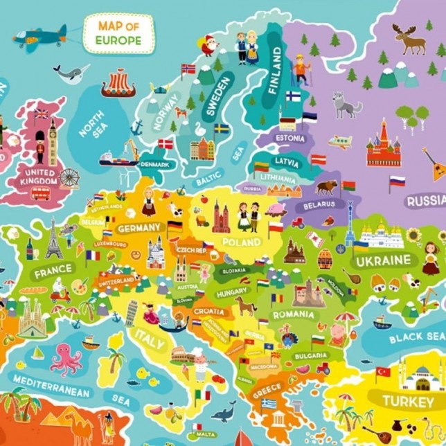 Dodo lavinamoji dėlionė "Europos žemėlapis" 100 detalių