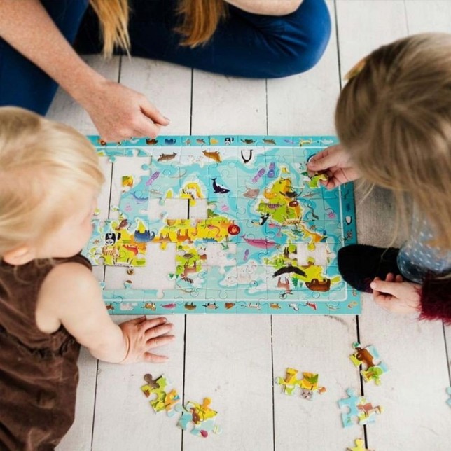 Dodo edukacinė dėlionė "Žemėlapis su gyvūnais"