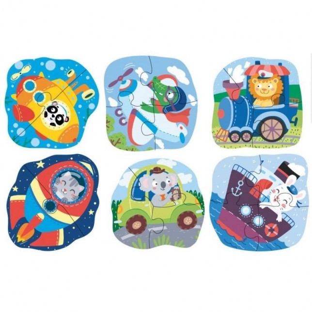 Dodo 6 dėlionių rinkinys "Transportas"