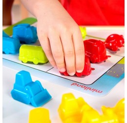 Miniland lavinamasis žaidimas "Skaičiuok ir rūšiuok mašinas"