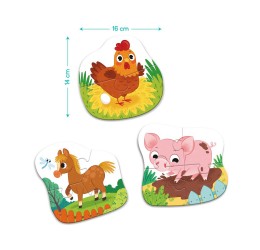 3 Dėlionių rinkinys "Diena Ūkyje"