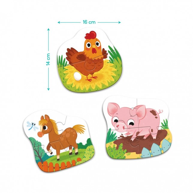 3 Dėlionių rinkinys "Diena Ūkyje"