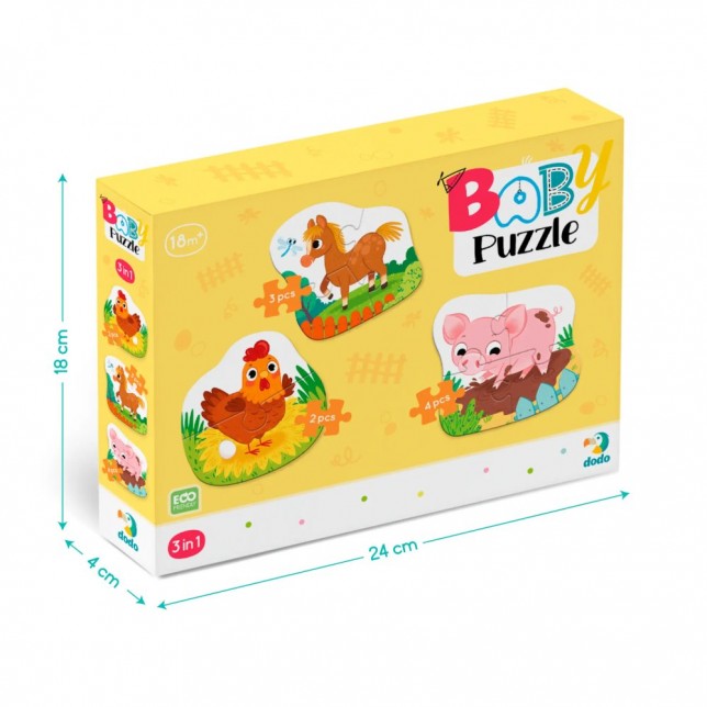 3 Dėlionių rinkinys "Diena Ūkyje"
