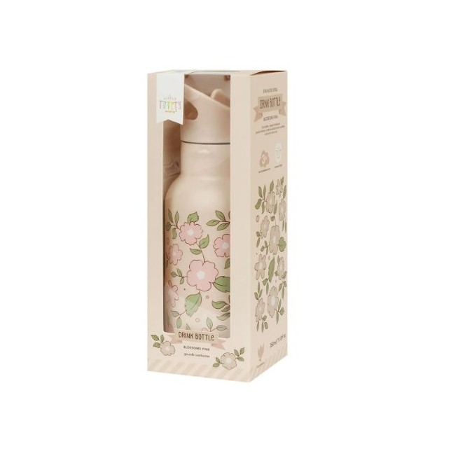 Rožinė termo gertuvė ''Žiedlapiai'', 350ml.