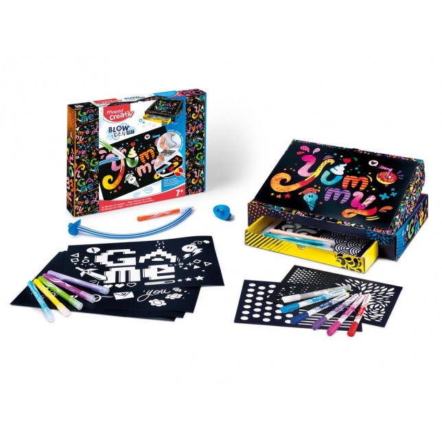 Pučiamų flomasterių komplektas "Maped Creativ Blow Pen Yumm"