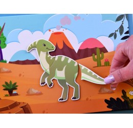 Magnetinis žaidimas dėžutėje "Dinozaurai"