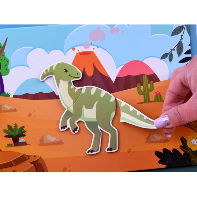 Magnetinis žaidimas dėžutėje "Dinozaurai"