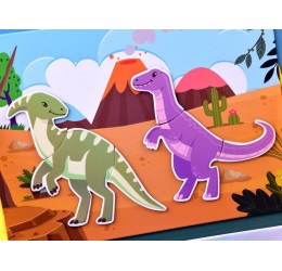 Magnetinis žaidimas dėžutėje "Dinozaurai"