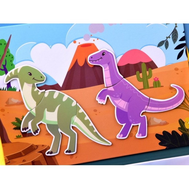 Magnetinis žaidimas dėžutėje "Dinozaurai"