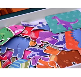 Magnetinis žaidimas dėžutėje "Dinozaurai"