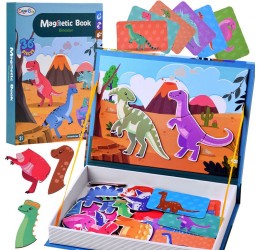 Magnetinis žaidimas dėžutėje "Dinozaurai"