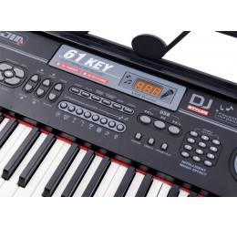 Juodas vaikiškas pianinas su mikrofonu „Muzikos padangė“