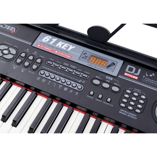 Juodas vaikiškas pianinas su mikrofonu „Muzikos padangė“