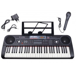 Juodas vaikiškas pianinas su mikrofonu „Muzikos padangė“